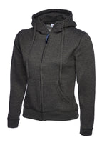 Branded Ladies Classic Full Zip Hooded Sweatshirt