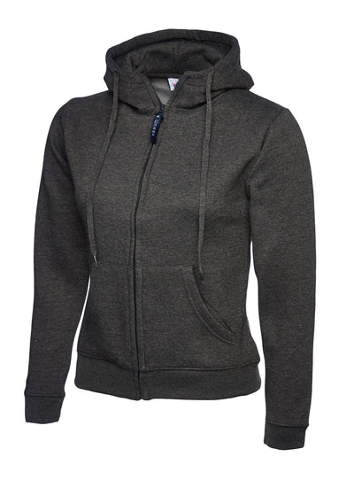 Branded Ladies Classic Full Zip Hooded Sweatshirt