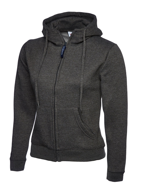 Branded Ladies Classic Full Zip Hooded Sweatshirt