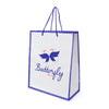 Branded Newquay White Paper Bag with trim and contrasting rope handles