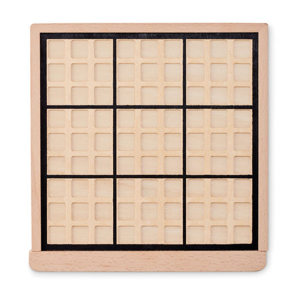 Wooden sudoku board game