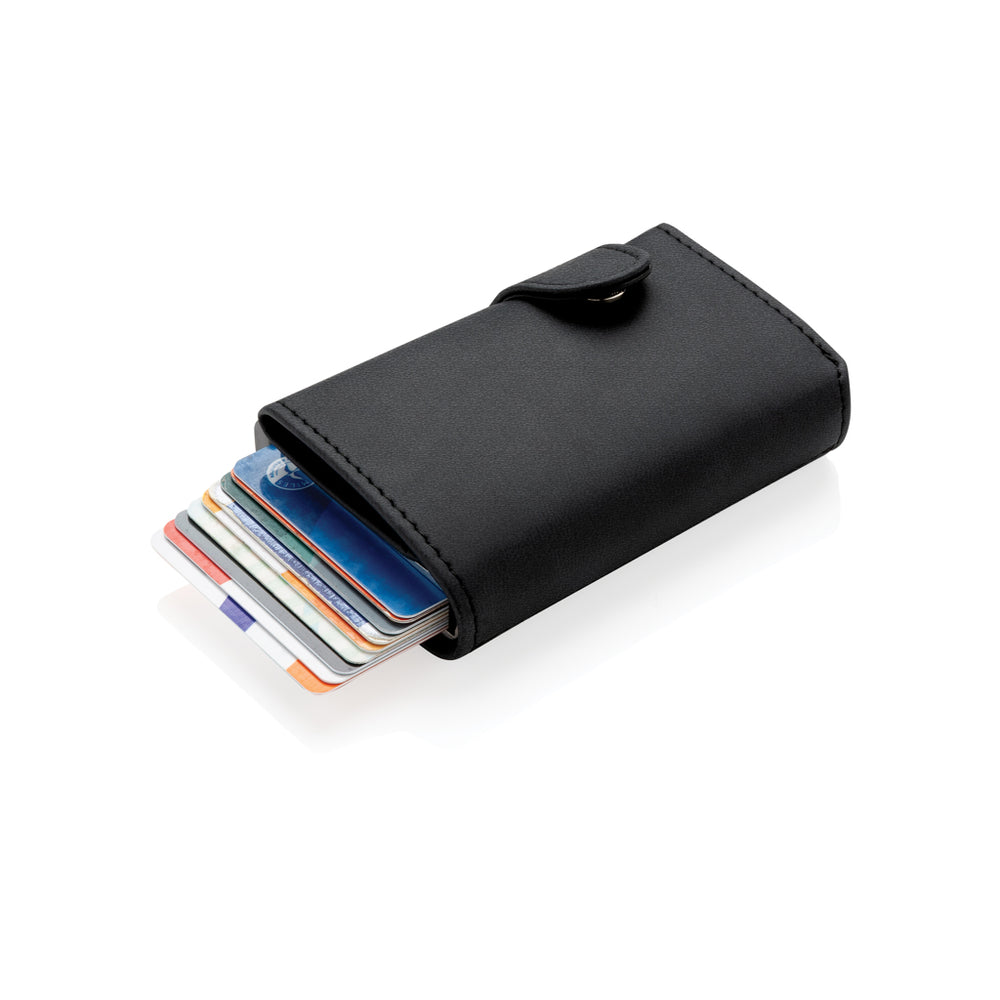 Branded Standard aluminium RFID cardholder with PU wallet