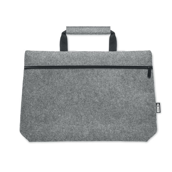 Branded RPET felt zippered laptop bag