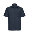 Russell Collection Short Sleeve Easy Care Poplin Shirt French Navy