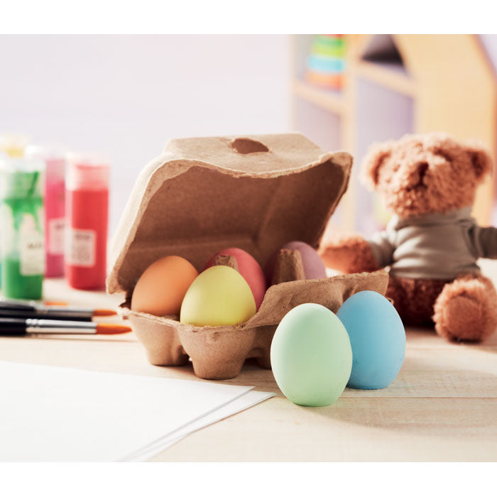 Branded 6 chalk eggs in box