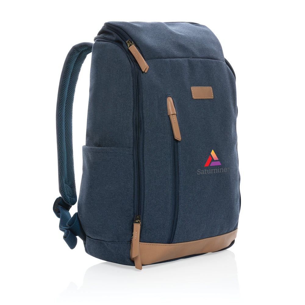 Branded Impact AWARE™ 16 oz. recycled canvas 15" laptop backpack