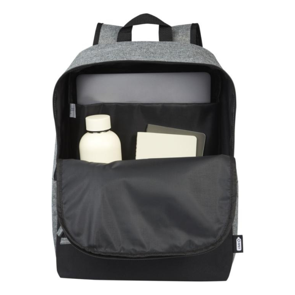 Branded Reclaim 15" GRS recycled two-tone laptop backpack 14L