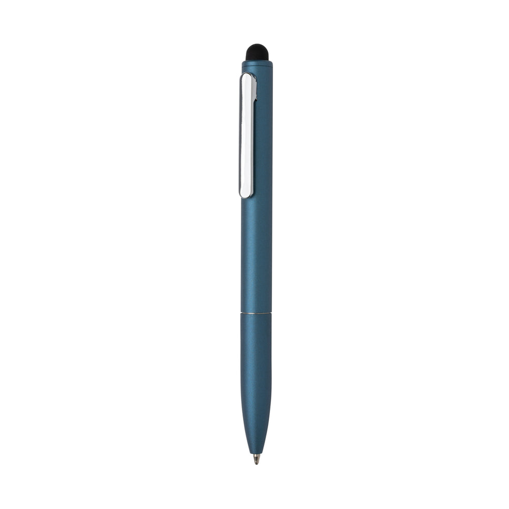 Branded Kymi RCS certified recycled aluminium pen with stylus