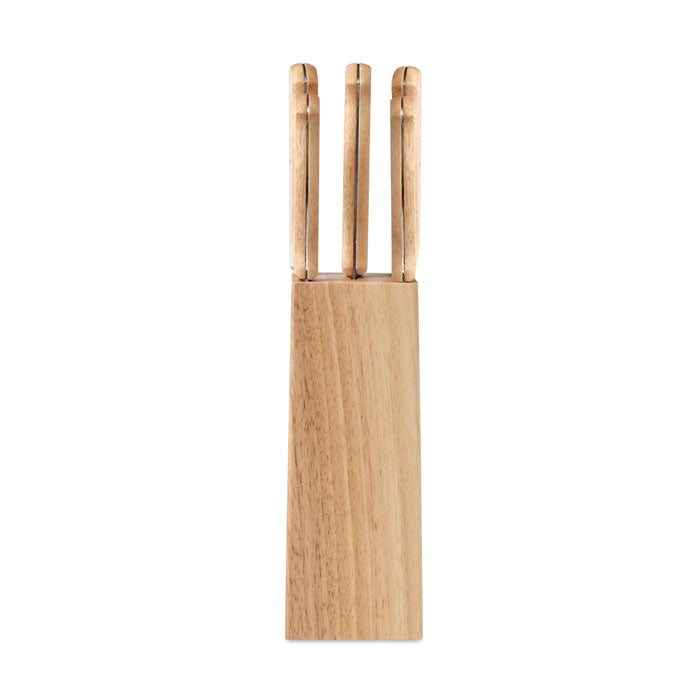 Branded 5 piece knife set in base