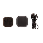 Branded TWS earbuds in wireless charging case