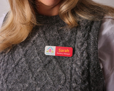 Essential Name Badge - Slim Rectangle - Safety Pin