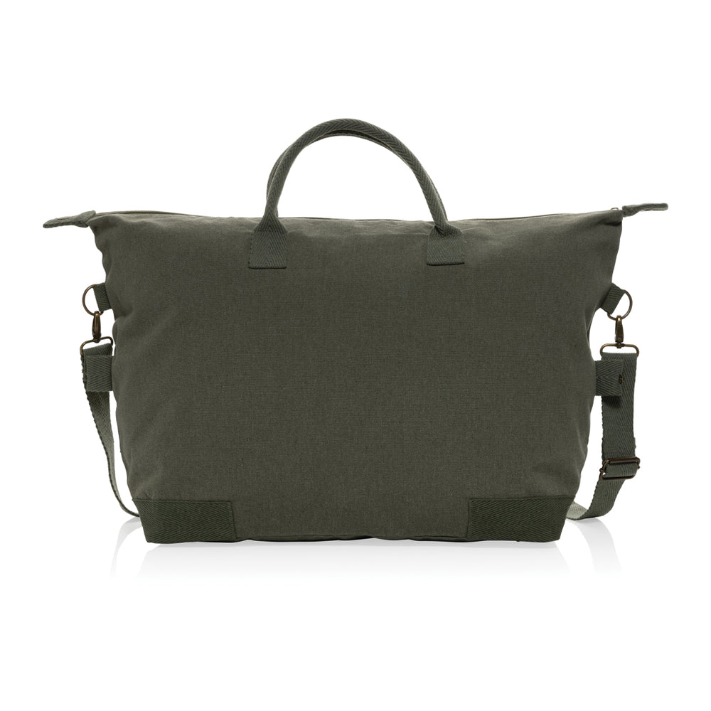 Branded Kezar AWARE™ 500 gsm recycled canvas deluxe weekend bag