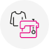 Clothing and sewing machine icon