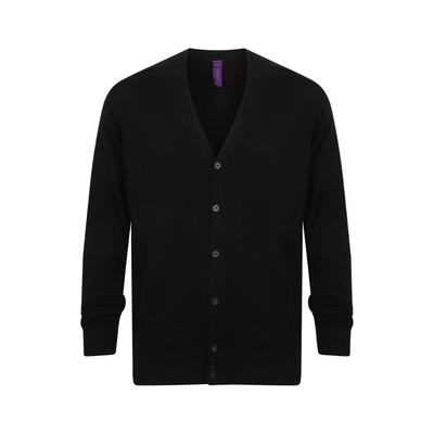 Henbury Lightweight Cotton Acrylic V Neck Cardigan
