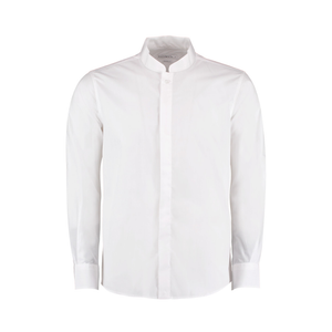 Kustom Kit Long Sleeve Tailored Mandarin Collar Shirt