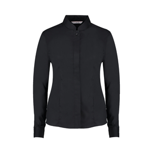 Kustom Kit Ladies Long Sleeve Tailored Mandarin Collar Shirt