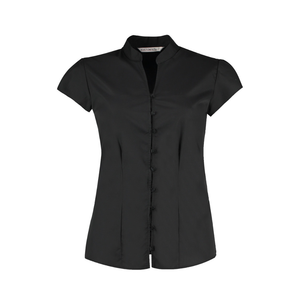 Kustom Kit Ladies Cap Sleeve V Neck Tailored Continental Blouse