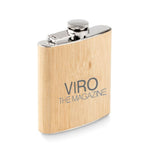 Bamboo slim hip flask 175ml