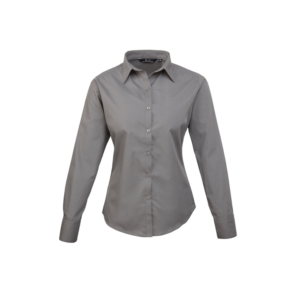 Premier Ladies Long Sleeve Poplin Blouse
