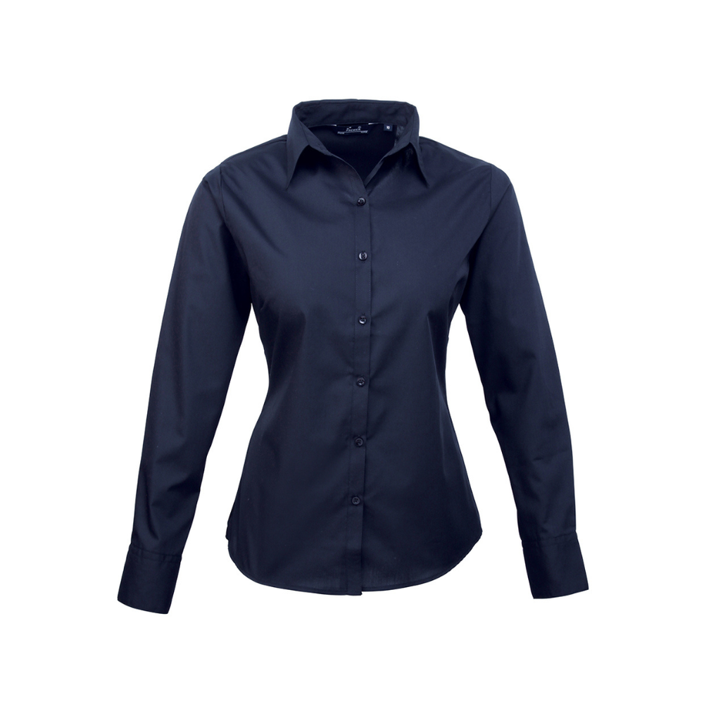 Premier Ladies Long Sleeve Poplin Blouse
