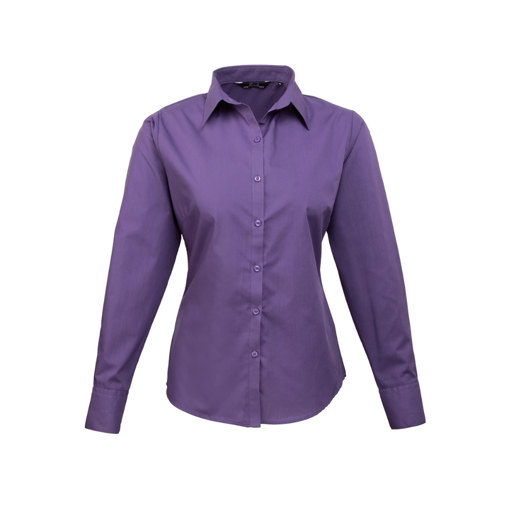 Premier Ladies Long Sleeve Poplin Blouse