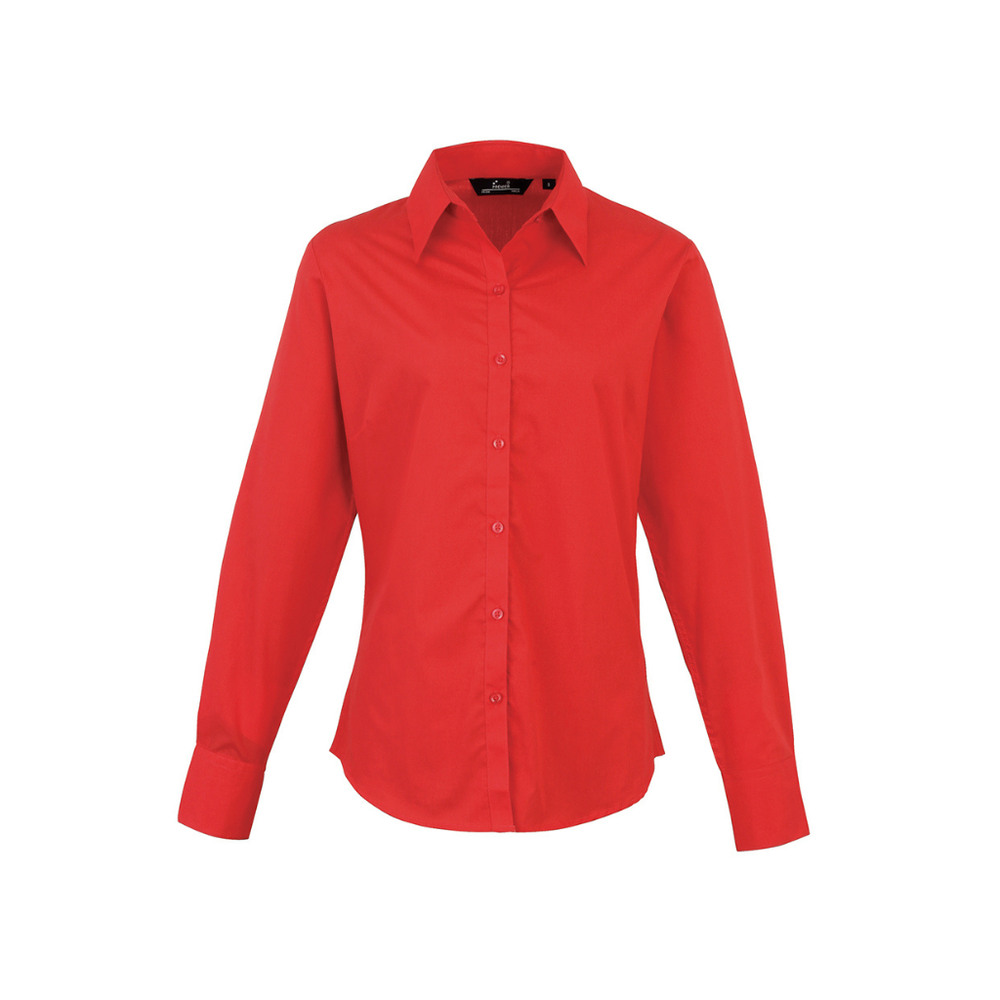 Premier Ladies Long Sleeve Poplin Blouse