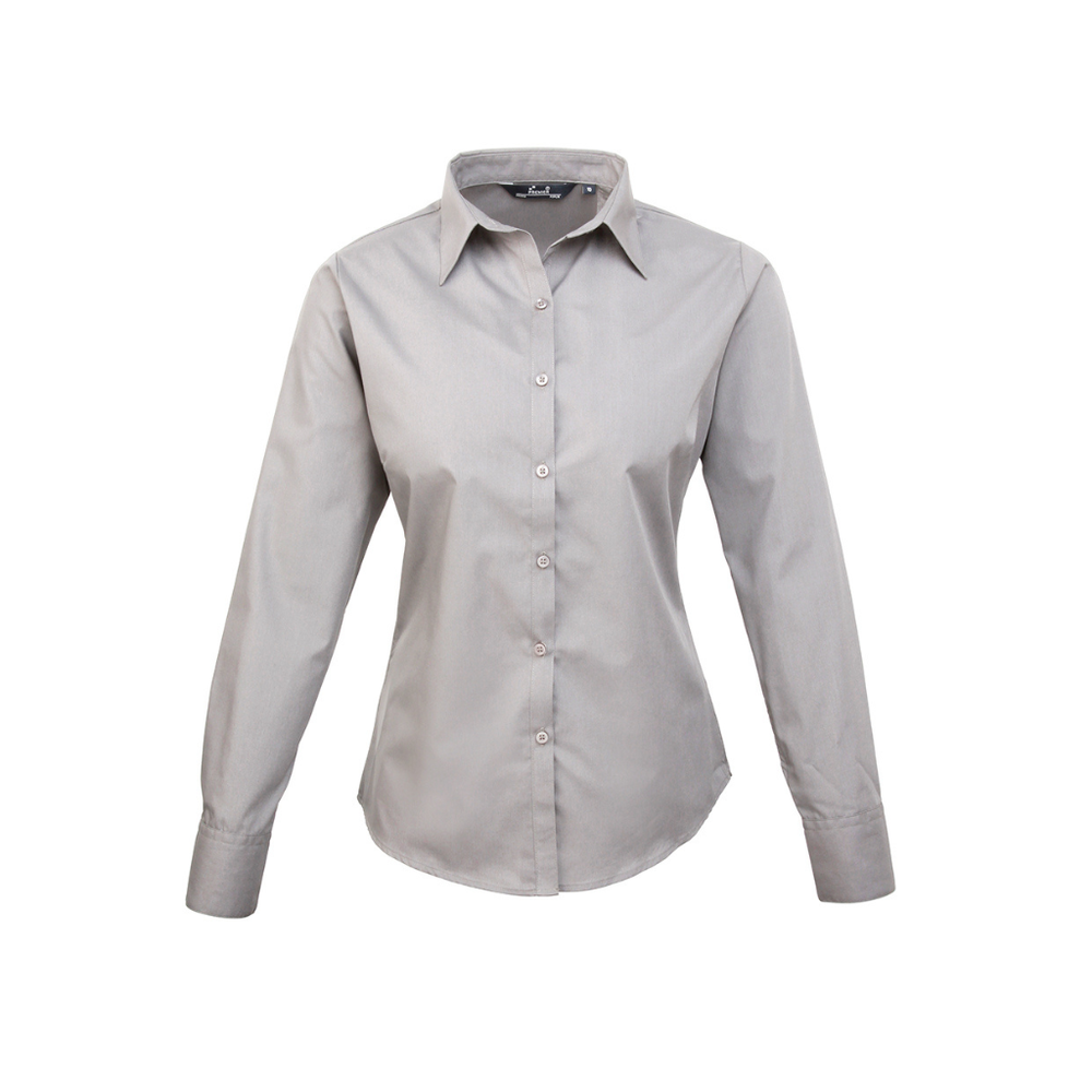 Premier Ladies Long Sleeve Poplin Blouse