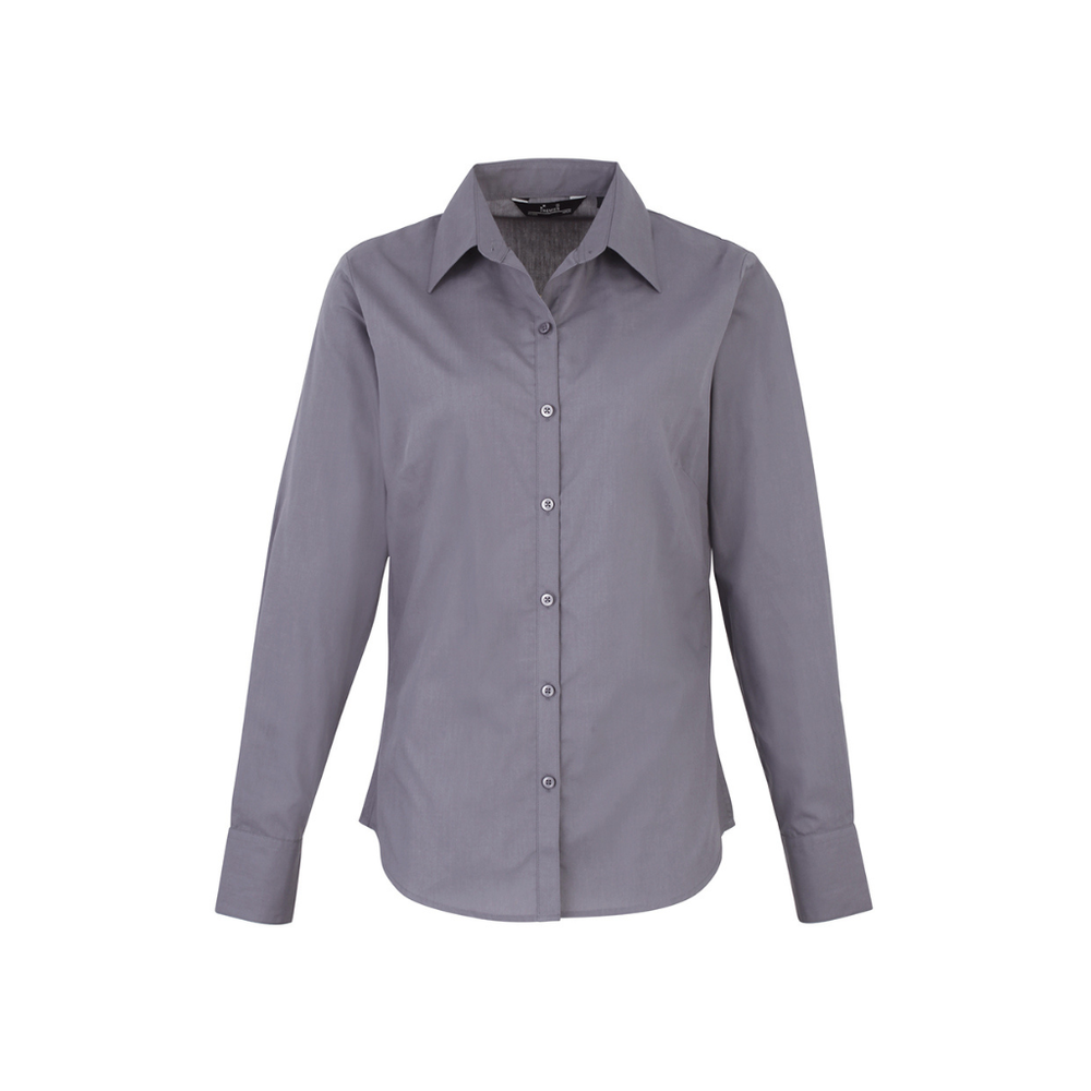 Premier Ladies Long Sleeve Poplin Blouse