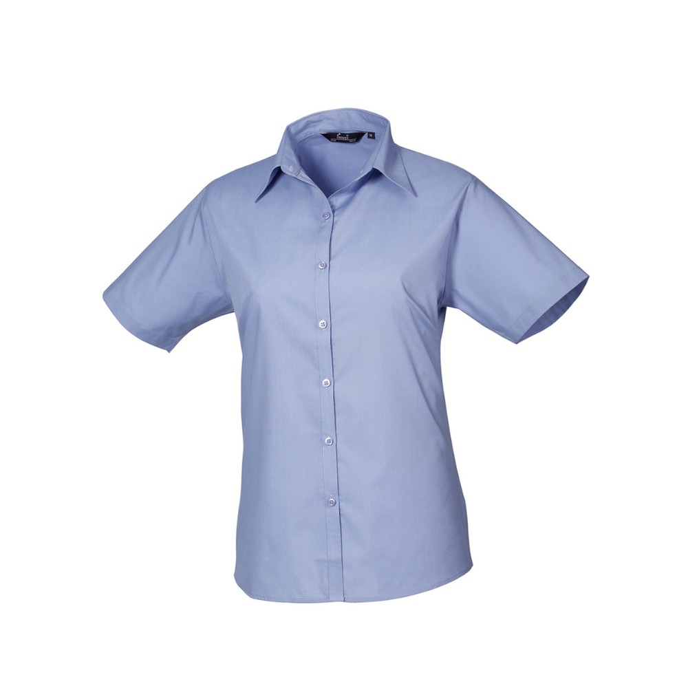 Premier Ladies Short Sleeve Poplin Blouse