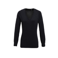 Premier Ladies Knitted Cotton Acrylic V Neck Sweater