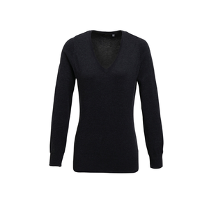 Premier Ladies Knitted Cotton Acrylic V Neck Sweater