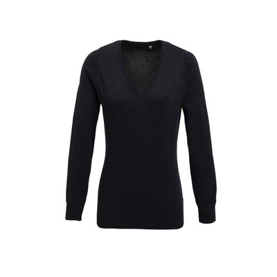 Premier Ladies Knitted Cotton Acrylic V Neck Sweater