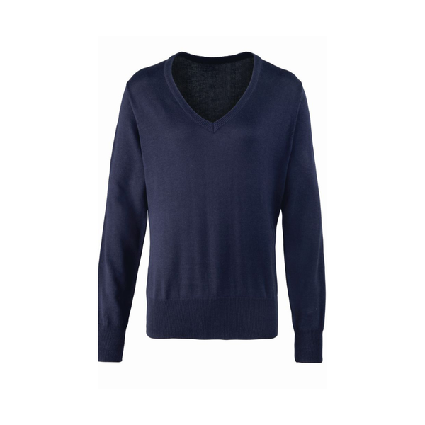 Premier Ladies Knitted Cotton Acrylic V Neck Sweater