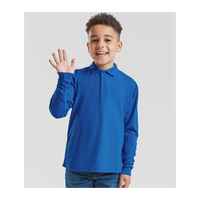 Fruit of the Loom Kids Long Sleeve Poly/Cotton Piqué Polo Shirt