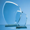 Branded 24cm x 19.5cm x 12mm Jade Glass Autumn Leaf Award