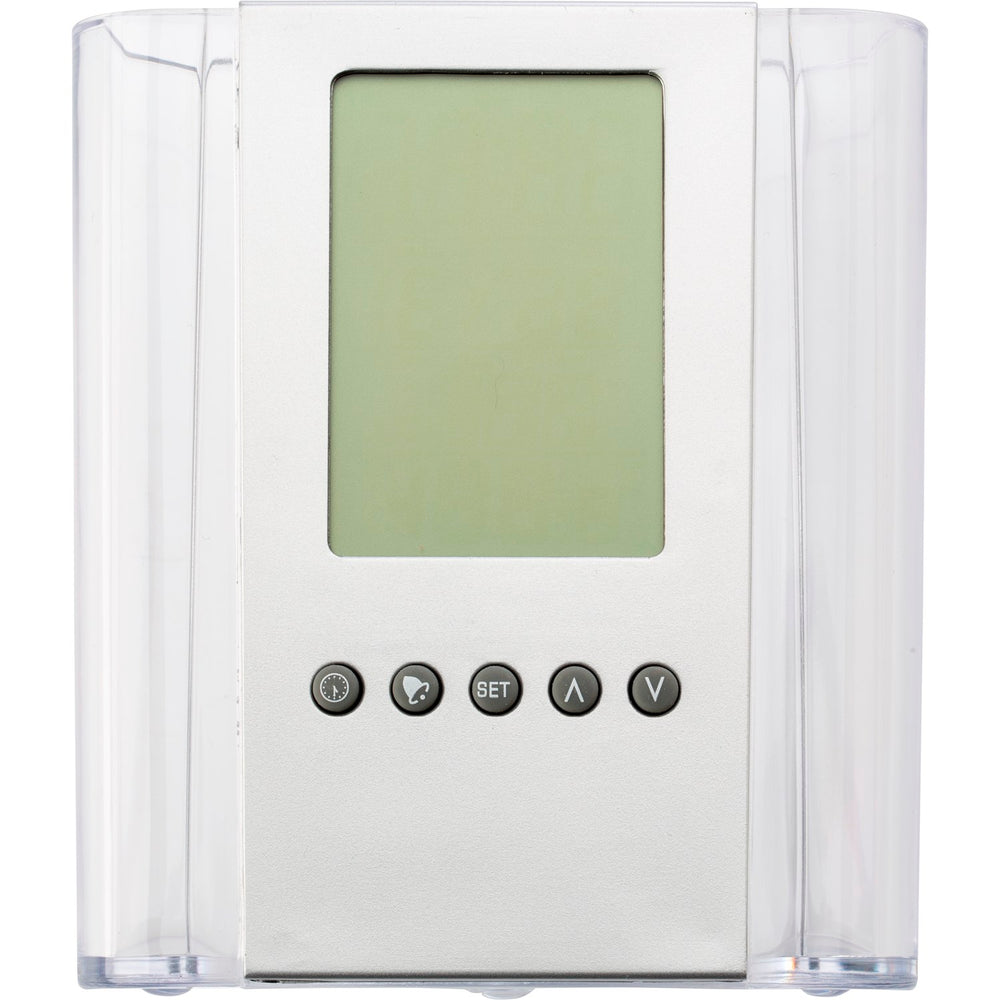 Branded Anton Pen holder with clock