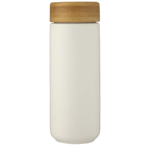 Lumi 300 ml ceramic tumbler with bamboo lid