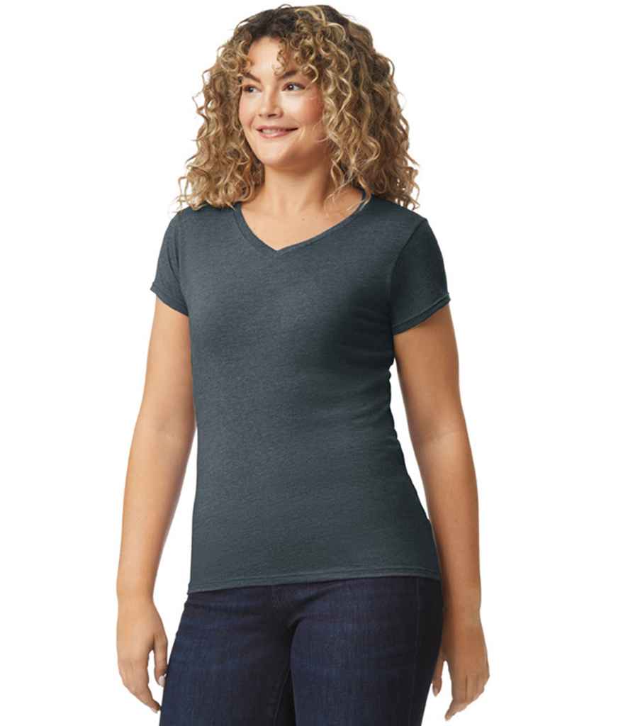 Branded Gildan Ladies SoftStyle® V Neck T-Shirt