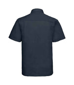 Russell Collection Short Sleeve Easy Care Poplin Shirt French Navy