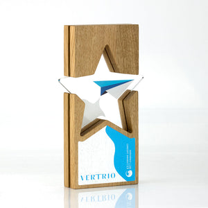 Oak Layered Acrylic Inset Star Award - 125mm x 210mm