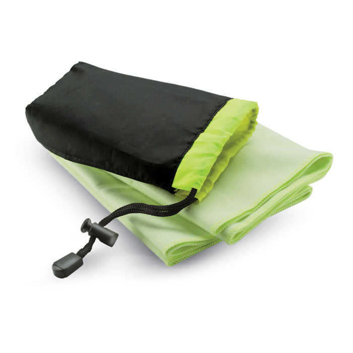 Branded Sport towel in nylon pouch