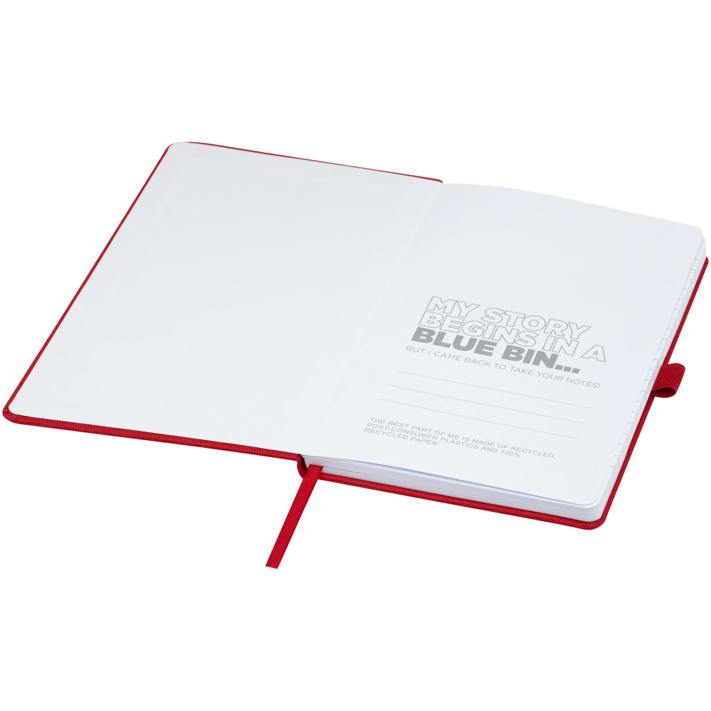 Branded Honua A5 recycled paper notebook with recycled PET cover