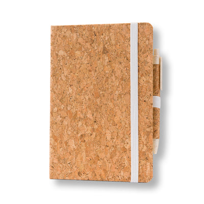 Branded A5 cork notebook with pen
