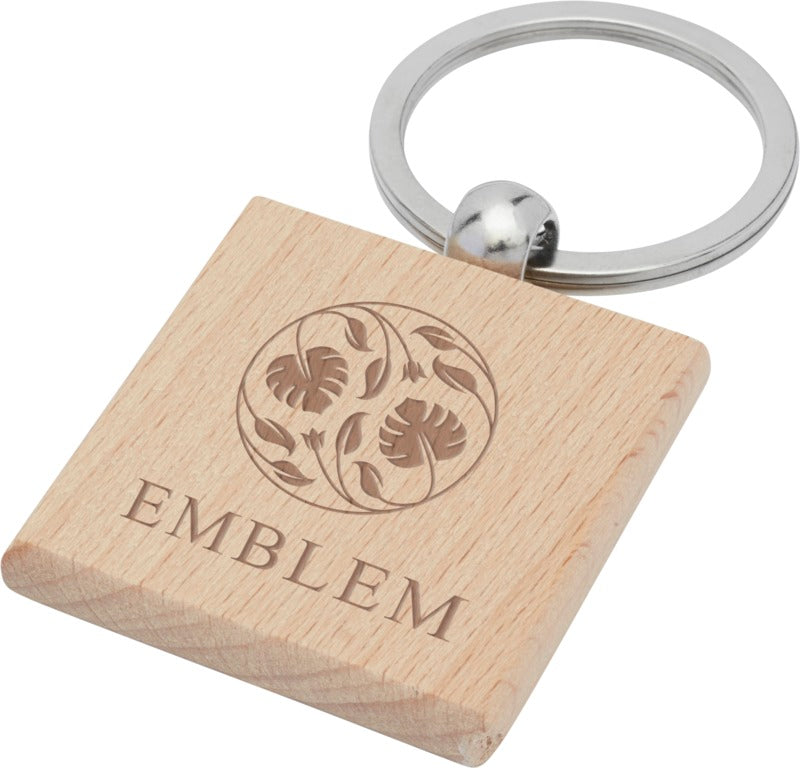 Branded Woodbridge Keyring - Square
