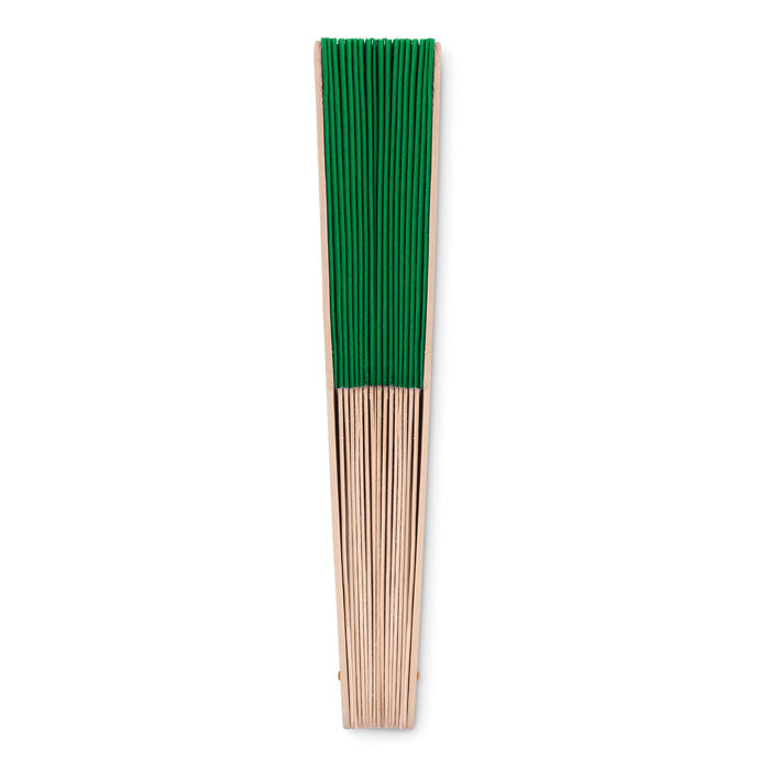 Branded Manual hand fan with wood handle