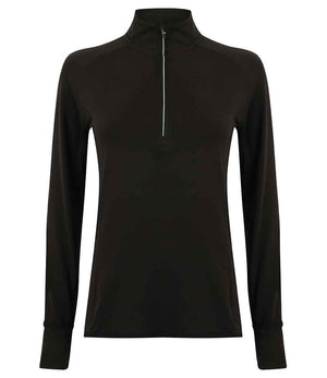 Tombo Ladies Long Sleeve Zip Neck Performance Top