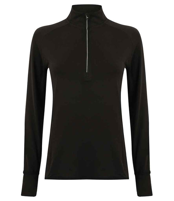 Tombo Ladies Long Sleeve Zip Neck Performance Top