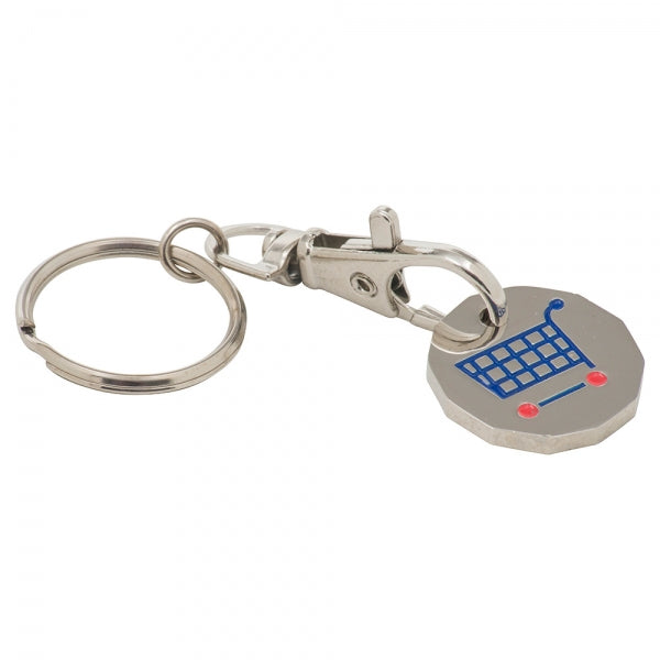 Branded Trolley Coin Keyring (Stamped Iron Soft Enamel Infill)