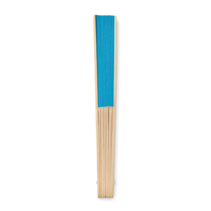 Branded Manual hand fan with bamboo handle