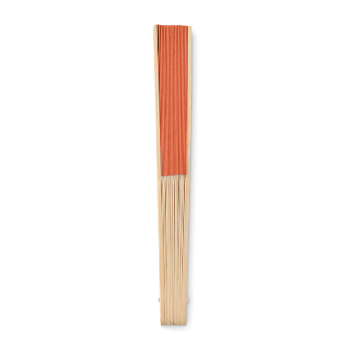 Branded Manual hand fan with bamboo handle
